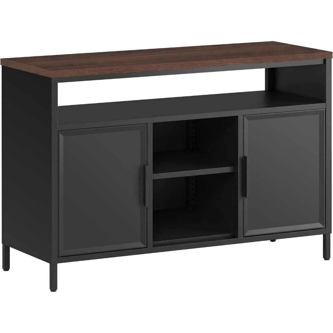 Sideboard verbindet verstellbare Ablagen und Hoehenverstellung