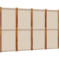 Raumteiler aus Akazienholz in Taupe