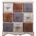 9 Schubladen treffen auf Schubladen an dem Sideboard