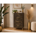 Sideboard aus Metall in Nussbaumbraun