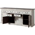 Sideboard aus Samt und Massivholz mit Schubladen