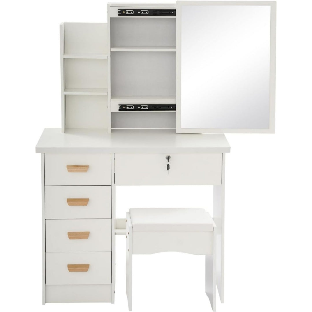 5 Schubladen an dem Hocker