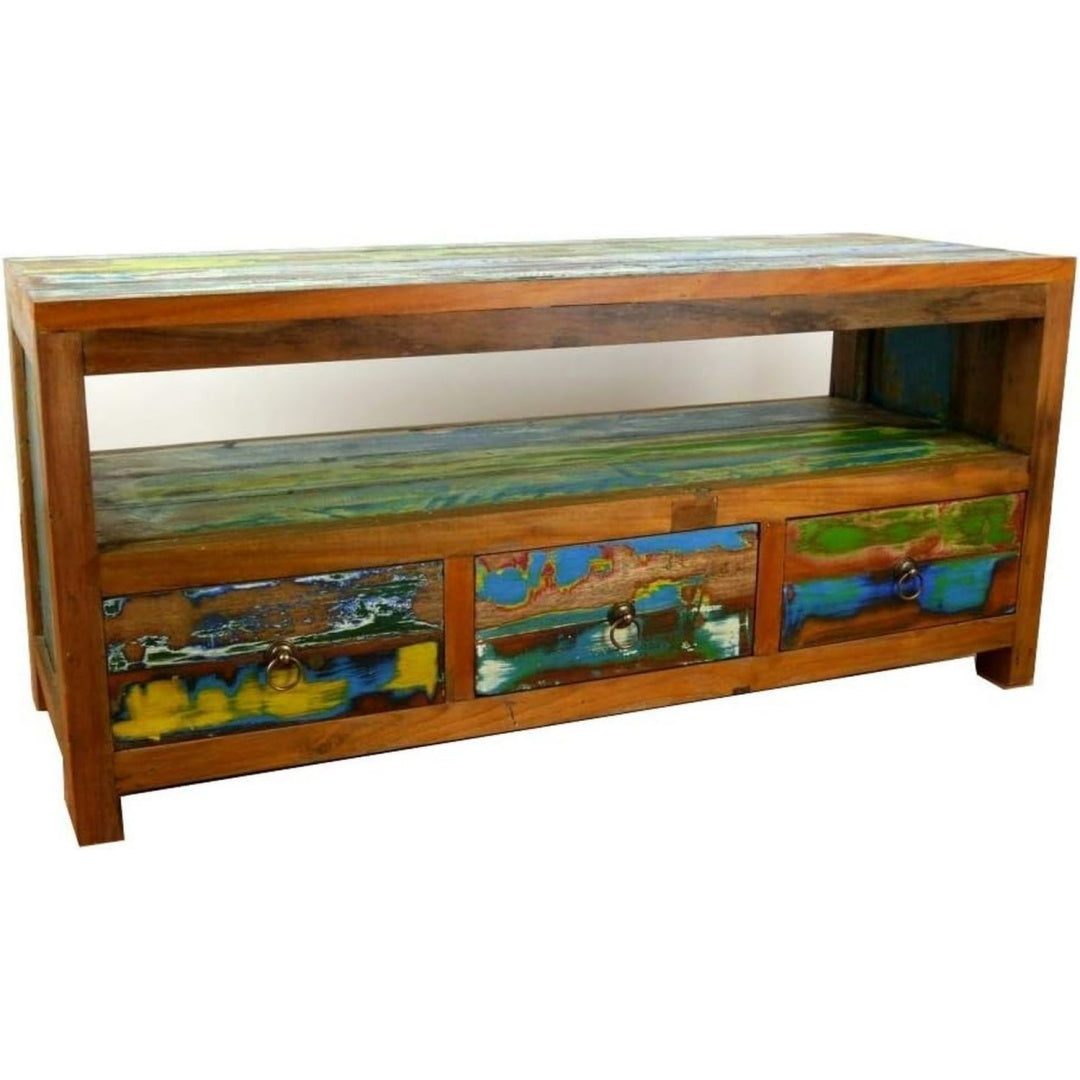 Das Sideboard misst 110 x 40 x 50 cm in Mehrfarbig
