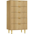 5 Schubladen an dem Sideboard aus Holzwerkstoff und Metall