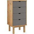 Das Sideboard setzt auf eine Farbgebung in Braun und Grau