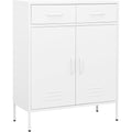 Das Sideboard misst 80 x 35 x 101.5 cm in Weiss